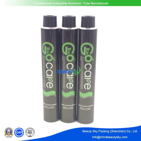 32*175MM 100ML Volume D Printed Aluminium Tubes for Hair Color cream with Black