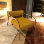 Modern Chair Medieval Minimalist Leisure Chair Stainless Steel Frame