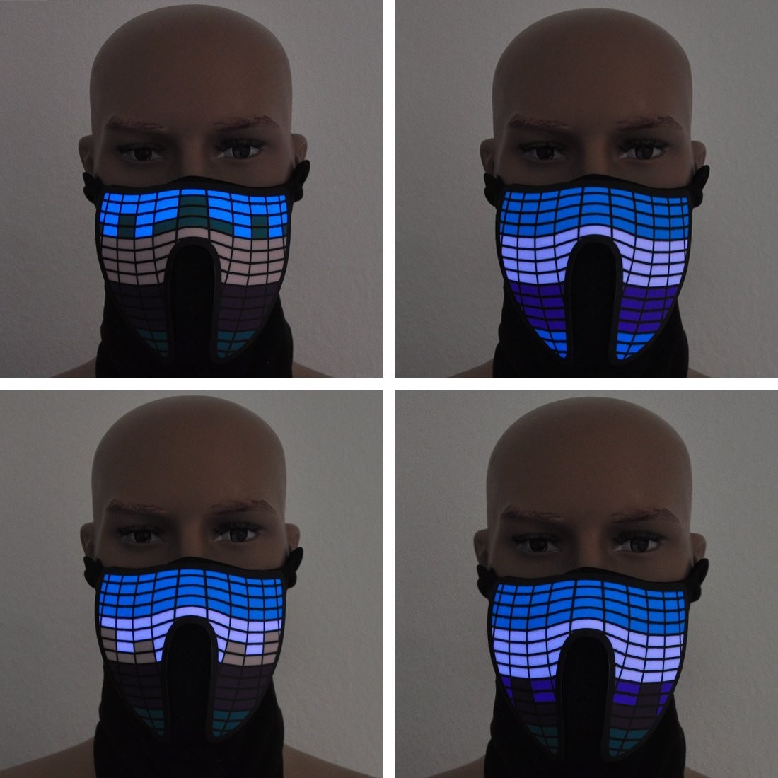 Riding&Snowboarding led Mask Breathable Party decoration flashing el panel sound activated Rave Mask Scary monsterteeth