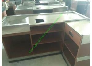 Wholesale Coffee Bar And Supermarket Checkout Counter Table / Metal Cash Wrap Counter from china suppliers