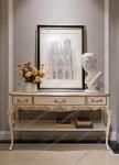 Wooden Cabinet Wall Console Table Acrylic Round Entrance Table Half Moon Console