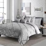 Popularity Stock 90GSM 3 Pieces Pintuck Cover Soft Microfiber Bedding Set All