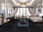 Double Layer Polished Ceramic Floor Tiles Black And White 600*600mm