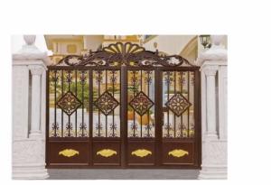 Wholesale Welded Home Depot Wrought Iron Security Doors , Black Custom Metal Gates from china suppliers