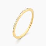 Hot Item 18K Gold Plated Half Eternity Stackable 925 Sterling Silver Women's