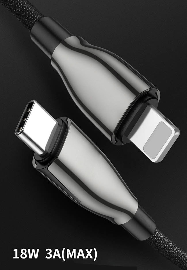 Zinc Alloy Usb C Pd To Lightning Cable 1.8m MFI Iphone Charging Usb Cable