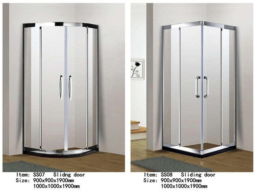 Stainless Steel Frame Shower Door Enclosures Multi Color Sector Shape Anti Bacterial