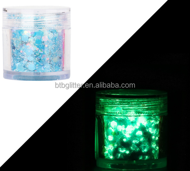BILING BILING Polyester Unicorn horse glitter shape Eco-friendly Glitter Noctilucence Ultimate Glow in the Dark Glitter