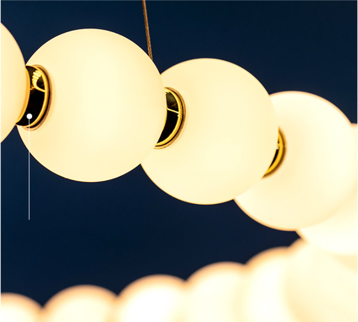 LED Aluminum Painting Gold Pearl Dining Room Chandelier 30W