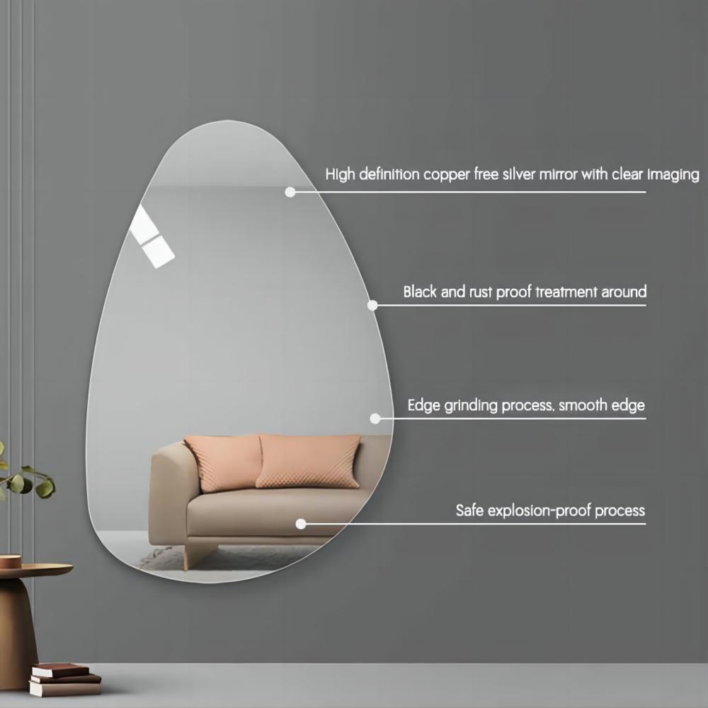 Customized Size Beveled Glass Beauty Salon Makeup Furniture for Bathroom Decoration