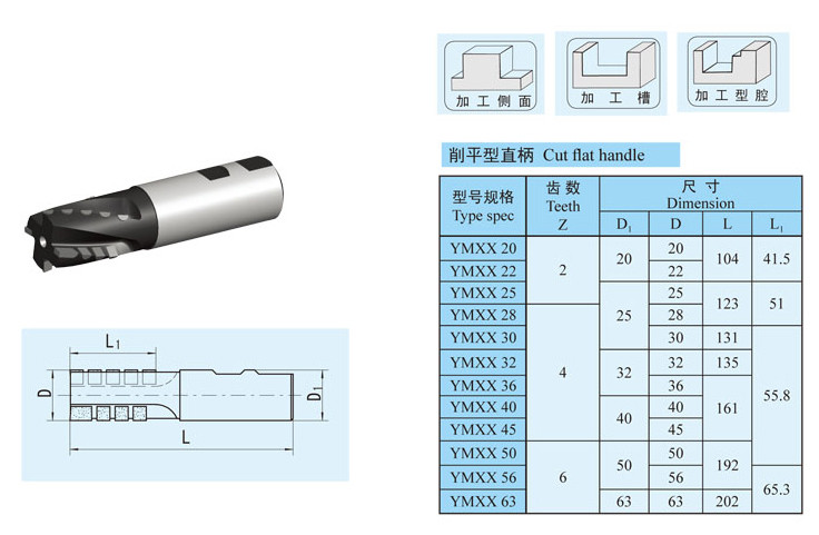 Dia 20 mm - 50 mm Indexable Cutting Tools , Chamfer Milling Machine Tools