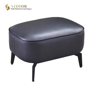 Wholesale PU Small Living Room Ottoman 62cm Length Black Leather Footstool from china suppliers