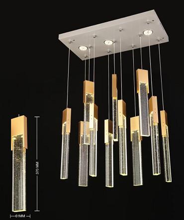 Customizable Entryway Chandelier DY2838 Gold Crystal Small Square Box 61*370mm