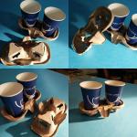 Ce Full Automatic Pulp Molding Machine Wine Tray Coffee Cup Tray Packaging Tray