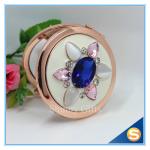 Shinny Gifts Whole Sale Rhinestone Round Shape Metal Cosmetic Mirror
