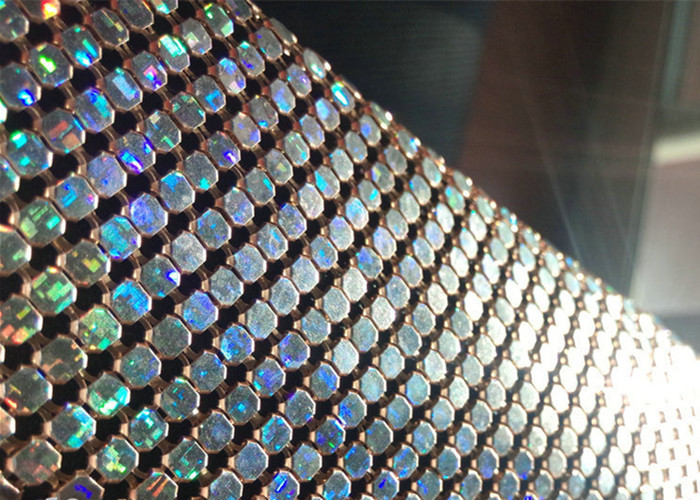 Flexible Aluminum 3mm Metal Sequin Fabric For Interior Decoration