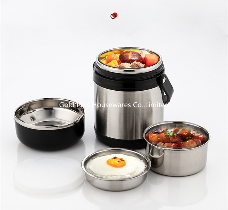 Food grade leakproof vacuum food jar BPA free stainless steel tiffin bento lunch box double wall food storage container