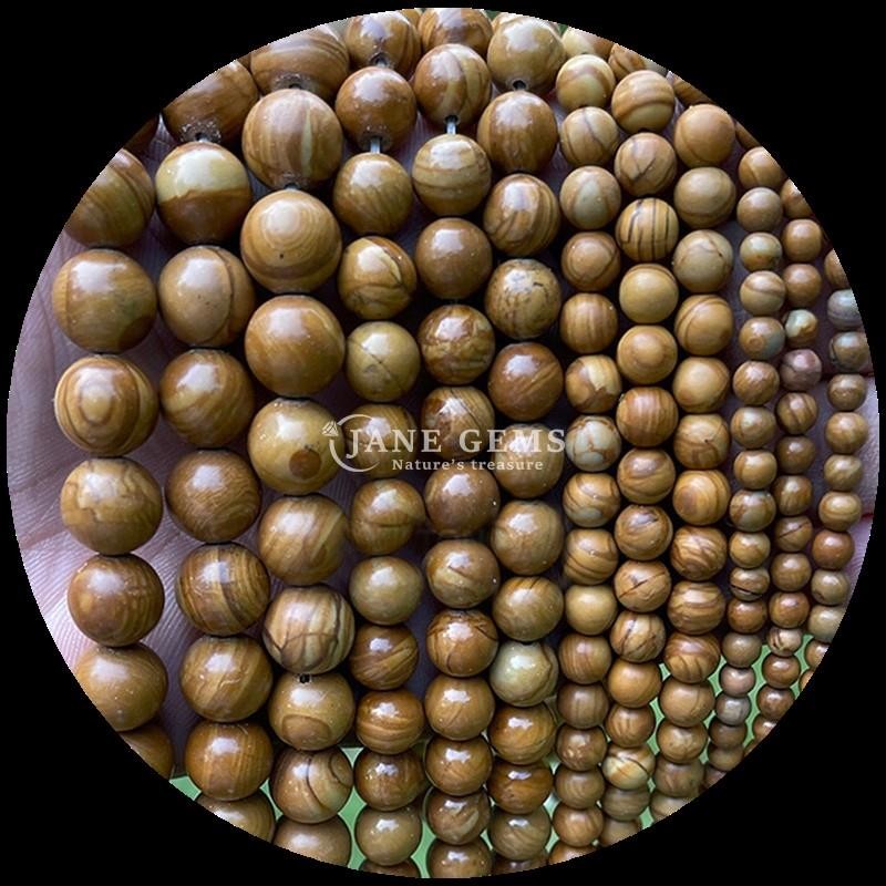 Gemstone Cut Round Gems Bead Zebra Jasper Mahagony Obsidian Various Types Crystal Healing Stone Loose Bead Strands for Handmade Accessories