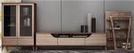 2017 New Walnut Wood Furniture Design Living room Combined TV Wall Units by Tall