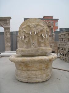 Wholesale Antique Elephant Head Stone Marble Wall Water Fountain from china suppliers