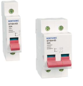 Wholesale 63A Electrical Isolator Switch PA66 IEC60947.3 1P 2P 3P 4P Main Switch Din Rail Mounting from china suppliers