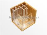Countertop Stationery Wooden Display Racks Acrylic Wood Pen / Knife Display