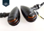 Cafe Racer Black Metal Harley Led Turn Signals , Amber Motorcycle Front Turn