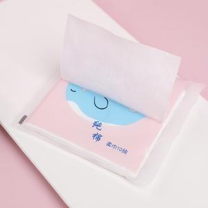 Wholesale Disposable portable pure cotton facial cotton tissue 10 pcs/bag for face cleaning from china suppliers