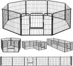 Large Stainless Steel Dog Crate XL 43 inch Indoor Kennel Cages and Playpen for