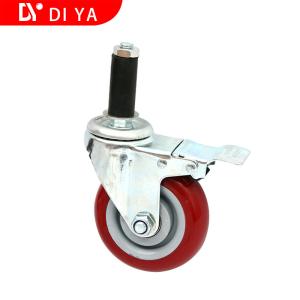 Wholesale Red 3 Inch Rubber Caster Wheels Static - Free / Universal Heavy Duty Caster Wheels from china suppliers