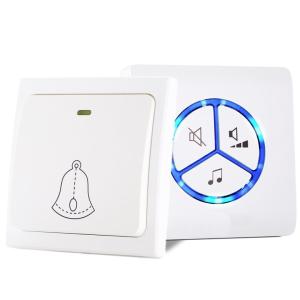 Wholesale No Battery Wireless Door Bell Waterproof Plug-in Wall Socket Push Switch Button Doorbell 85V - 265V AC from china suppliers