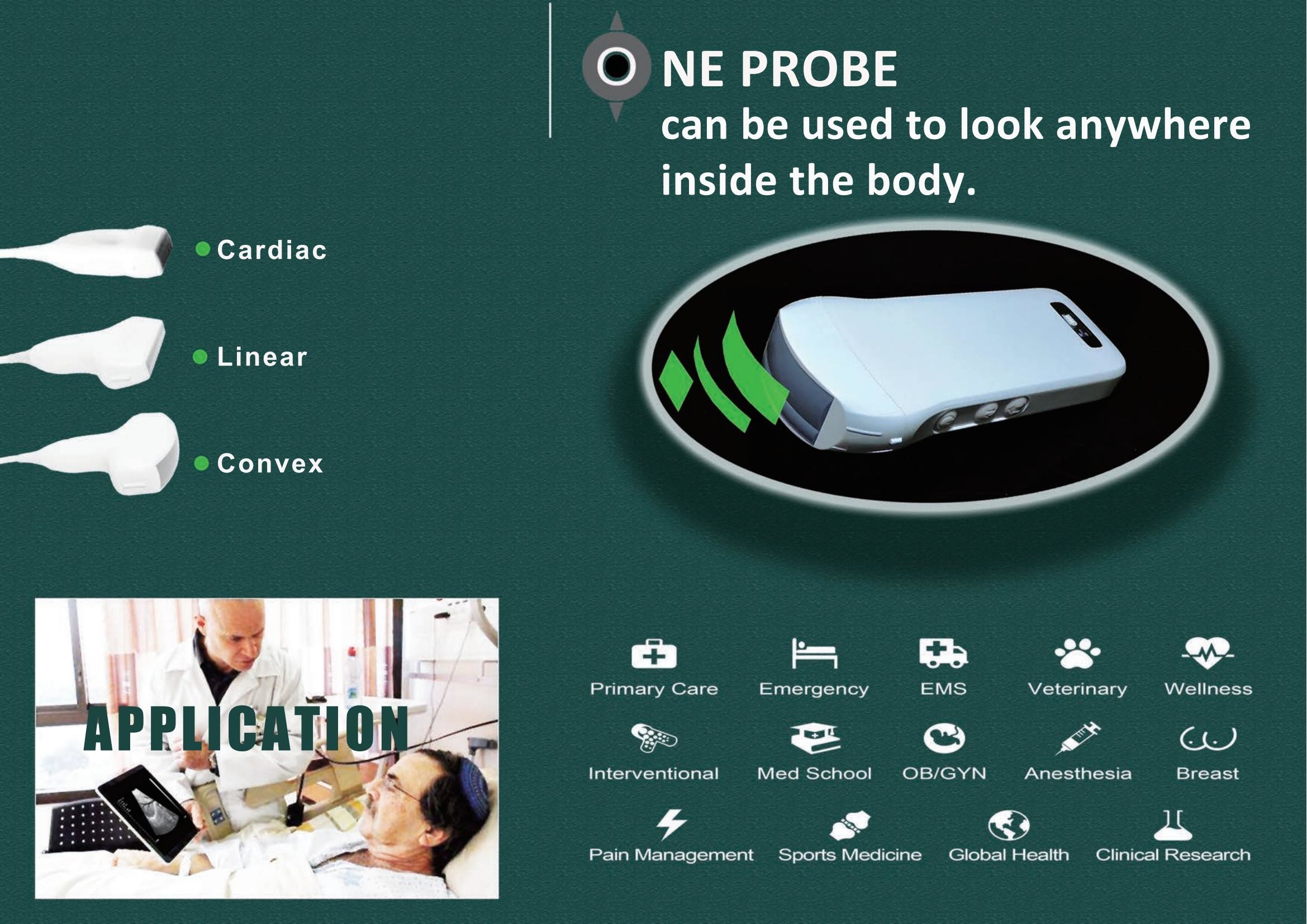 128 Elements Medical Hospital Equipments Color Doppler Portable Wireless Ultrasound Machine 3 In 1