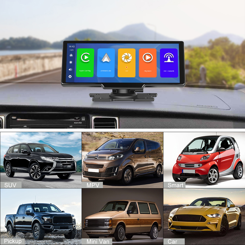 Dual Lens HD1080P Android Mp5 Carplay Dvd Player 10in Touch Screen 2.5K
