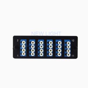 Wholesale 6 X 4LC Ports Optic Rack Mount Patch Panels / Black Box Fiber Optics Patch Panel from china suppliers