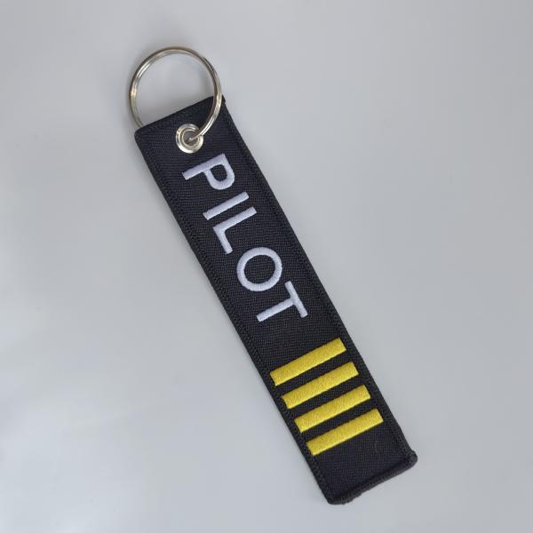 PILOT Aviator Keychain Gift Letter Double Sided Embroidered Metal Keychain