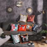 500g Car Decorative Pillows 45*45cm Hand Painted Cushion Cover Sofa Geometric
