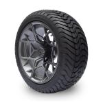 Gunmetal Finish 14 Inch Golf Cart Wheels And Tires 225/30-14 101.6 PCD 4x4 Bolt