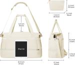 Women Overnight Weekender Tote Bags With Charging Port and Shoe Compartment