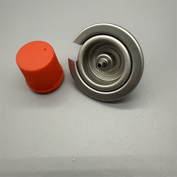 Butane gas valve close-up view