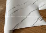 White Marble Design PVC Membrane Film Roll For Cabinet Door Decoration