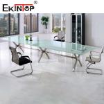 Rectangular Black Conference Table Elegant Business Atmosphere 10 Seating