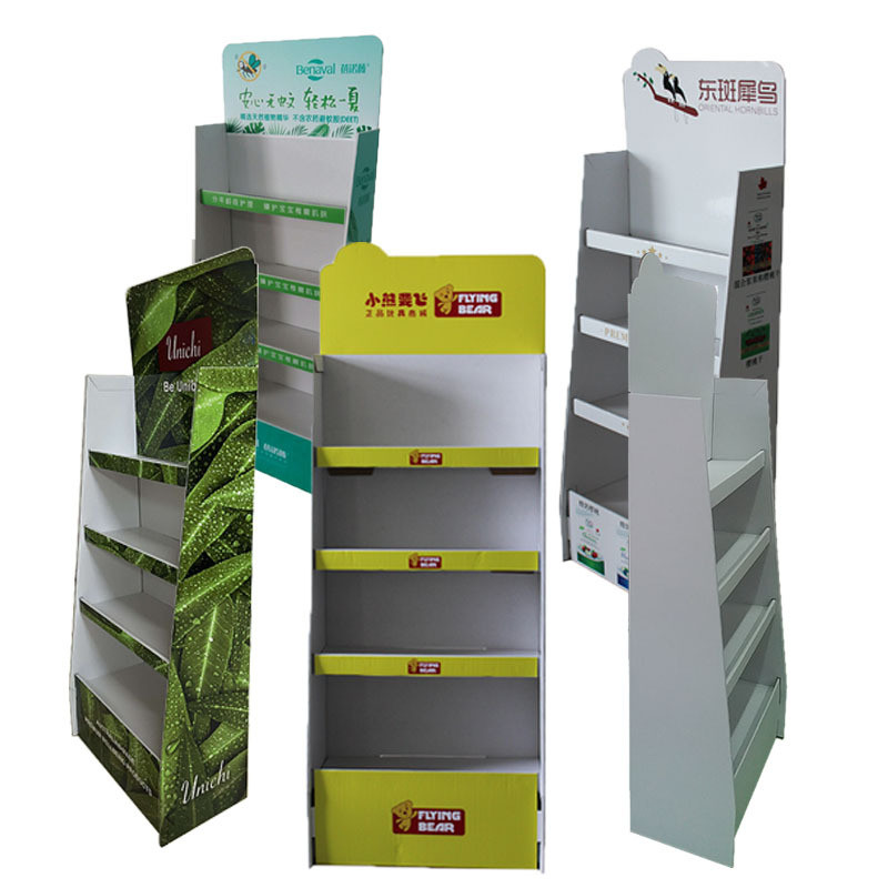 Custom Color Printed 4 Tier Counter Retail Promotion Folding PDQ Top Display Stand