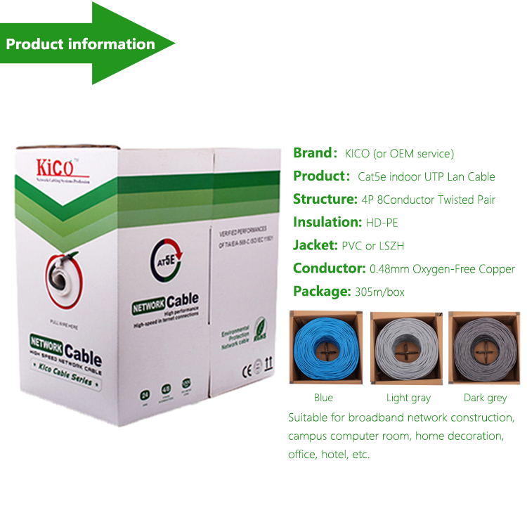 1000ft Network Twisted CAT5E Lan Cable Utp Solid
