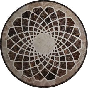Wholesale Emperador Flower Mosaic Tile Wall Art , Round Outdoor Mosaic Art Projects from china suppliers