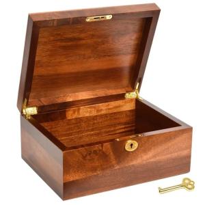 Wholesale Newest Acacia Wood Decorative Storage Boxes Wooden Jewelry Box Wooden Box with Hinged Lid from china suppliers
