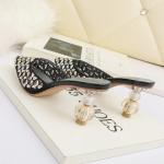 6111-1 Korean fashion pointed shallow mouth high heels sexy thin rhinestone