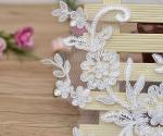Cord Lace Applique Ivory Color Embroidery Flower for wedding dress