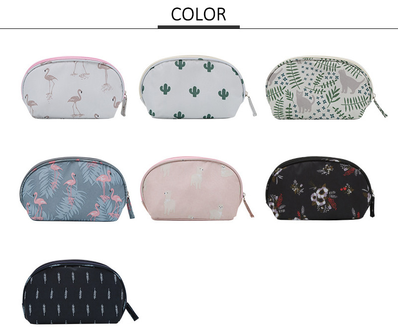 Zip Flamingo Full Printing Women Cosmetic Bag