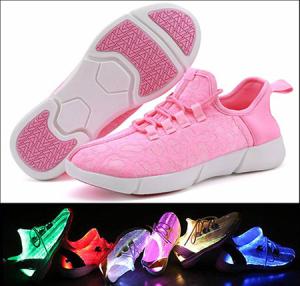 Wholesale Pink Fiber Optic LED Shoes Full Screen Display Girls Light Up Sneakers from china suppliers