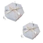 Recyclable Kraft Hexagon Shape Gift Box White Pink Black Marble Print For
